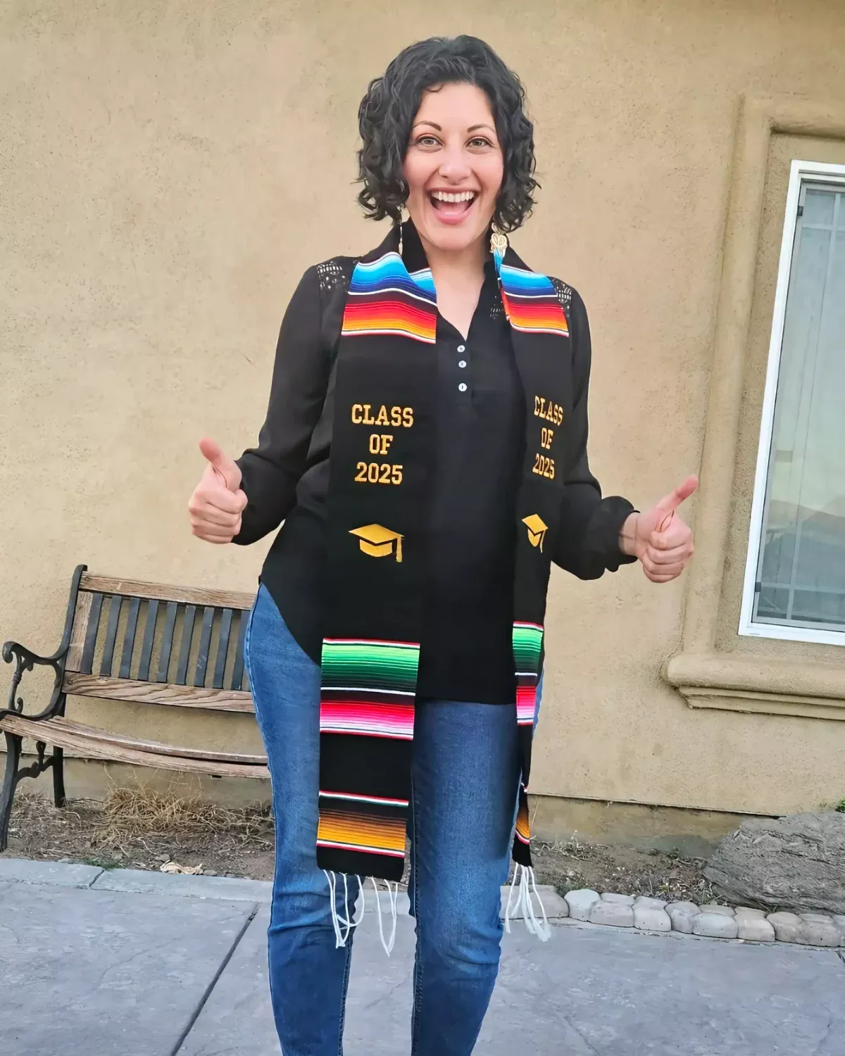Estola serape graduation embroidered stole gold